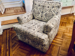 LaZBoy Swivel Armchair and matching storage ottoman (Brooklyn)