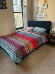 Navy Blue Queen Bedframe