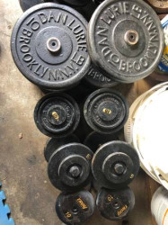 VINTAGE SOLID USA STEEL DUMBBELLS & WEIGHTS - $1 (Fresh Meadows)