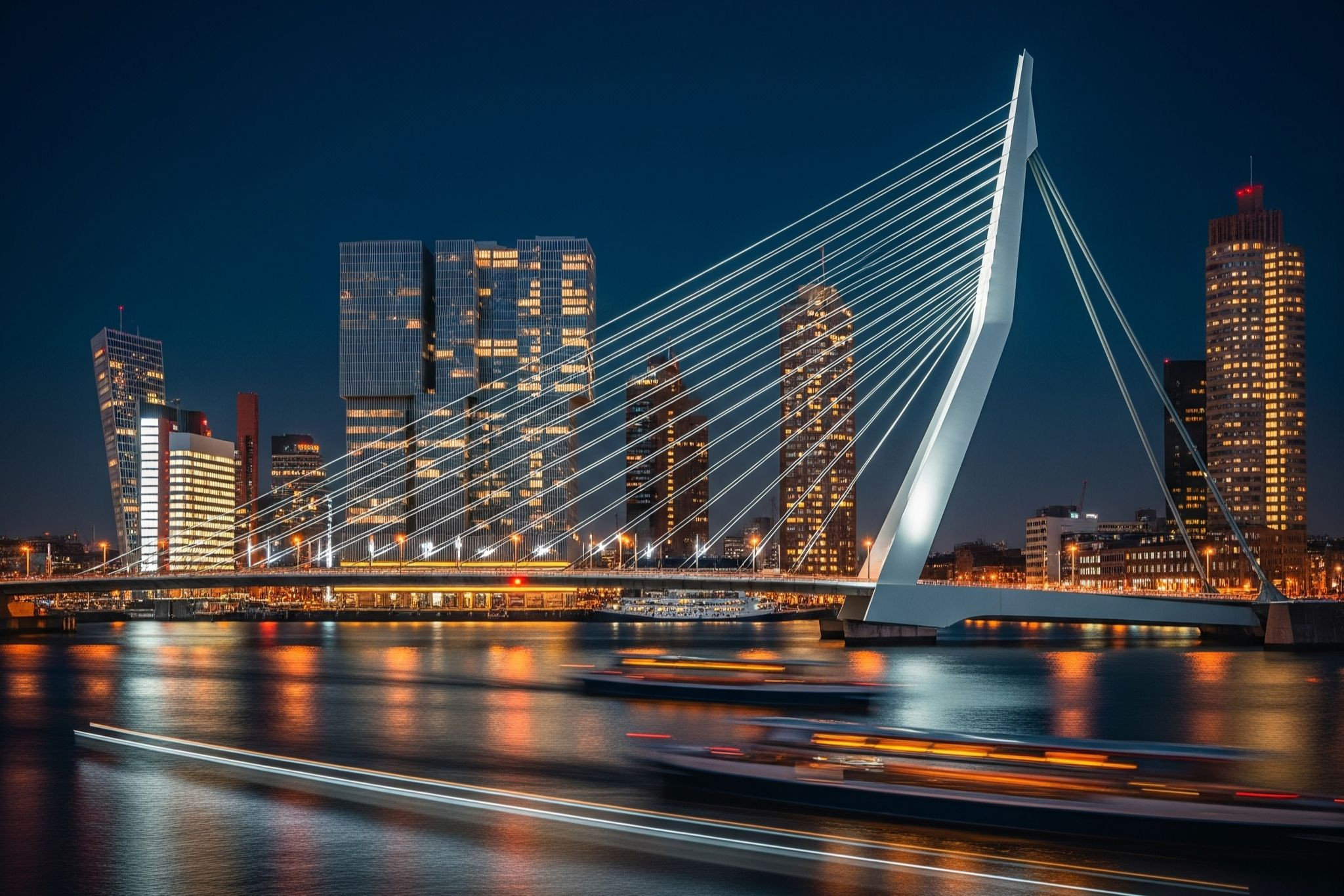 Erasmusbrug at Night – Best Photo Spots and Skyline Views