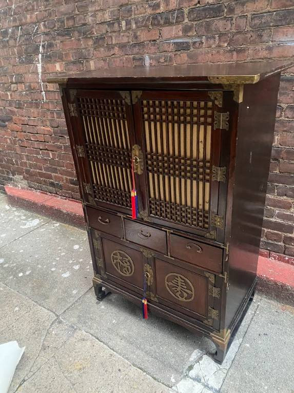 Asian/ Handmade Solid Wood Korean Cabinet - DELIVERY AVAILABLE - $325 (Brooklyn)-pic_1