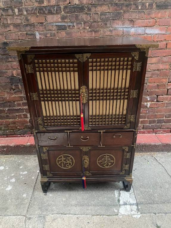 Asian/ Handmade Solid Wood Korean Cabinet - DELIVERY AVAILABLE - $325 (Brooklyn)-image