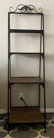 Metal Industrial Ornate 4-tier shelf (Folds flat for Easy Transport)