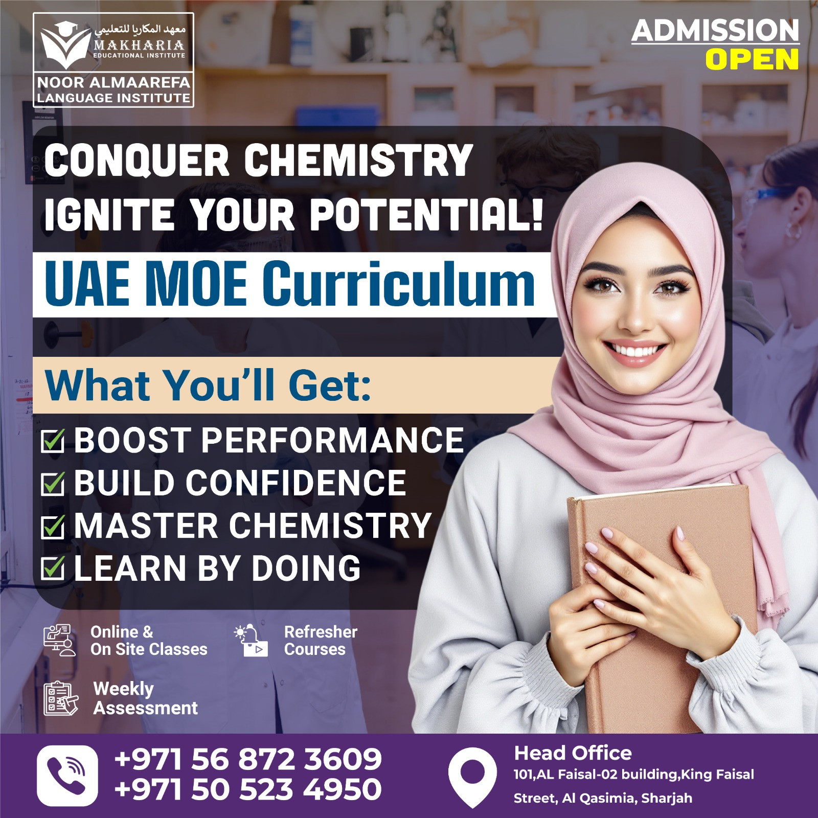 Sharjah Chemistry Classes UAE MOE Curriculum Call 0568723609
