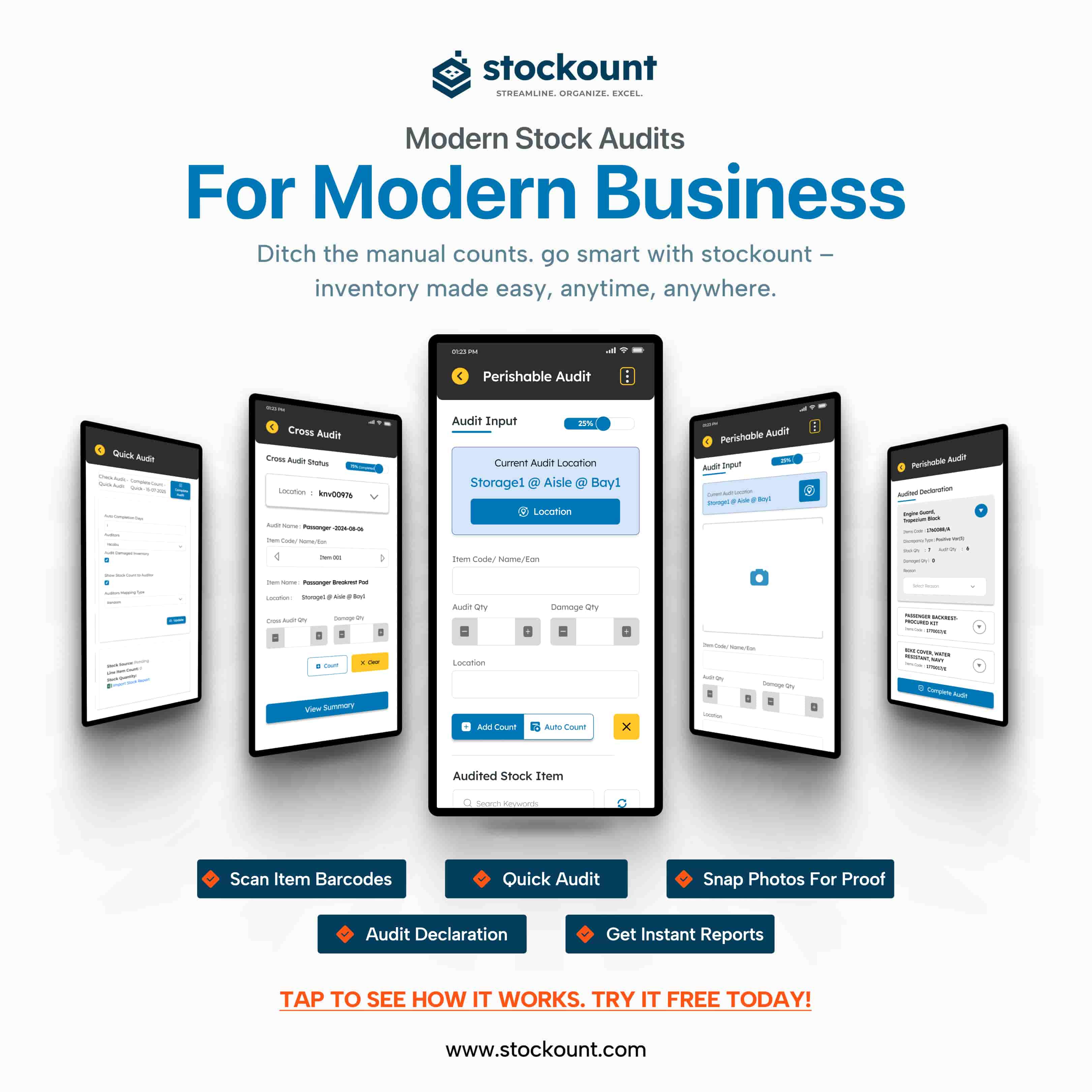 Simplify Inventory Audits & Control – Free Trial on Stockount