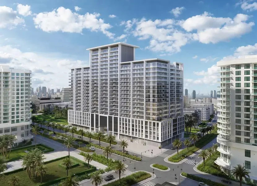 Binghatti Amberhall Located in JVC District 13, Jumeirah Village Circle (JVC), Dubai.